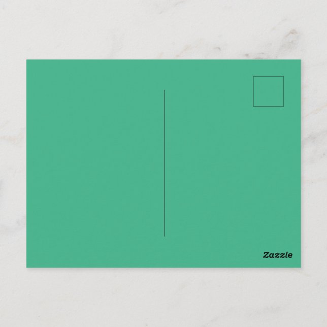 Mint Green Glossy Postcard for Special Message (Back)