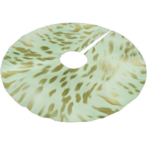Mint Green Gold Cowhide Brushed Polyester Tree Skirt