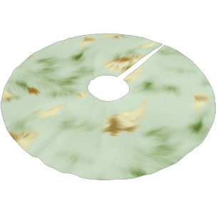 Mint Green Gold Cowhide Brushed Polyester Tree Skirt
