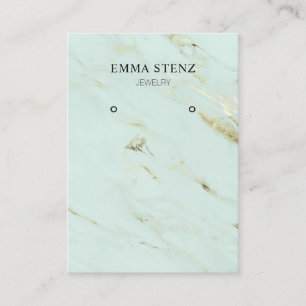 Mint Green Gold Marble • Earring Jewellery Displa Business Card