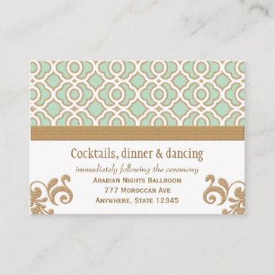 Mint Green Gold Moroccan Reception Enclosure Cards