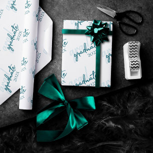 Mint Green Graduate   Playful Sage Trendy Script Wrapping Paper