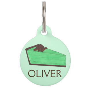 Mint Green Grasshopper Pie Slice Foodie Dessert Pet Tag