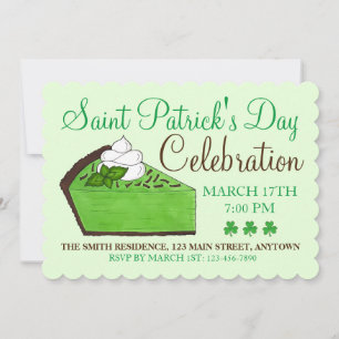 Mint Green Grasshopper Pie St. Patrick's Day Invitation