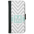 MINT GREEN, GRAY CHEVRON PATTERN PERSONALIZED