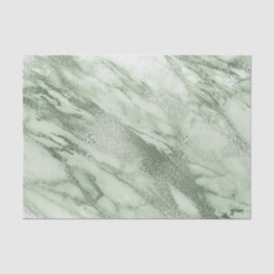 Mint Green Gray Pastel Metallic Marble Stone Lux Tissue Paper
