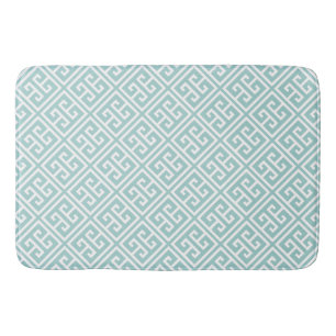Mint Green Greek Key Pattern Bath Mat