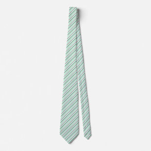 Mint Green, Grey and White Stripes Tie