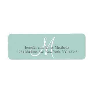 Mint Green, Grey Monogram for Weddings