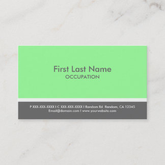 Mint green grey stripe custom business cards
