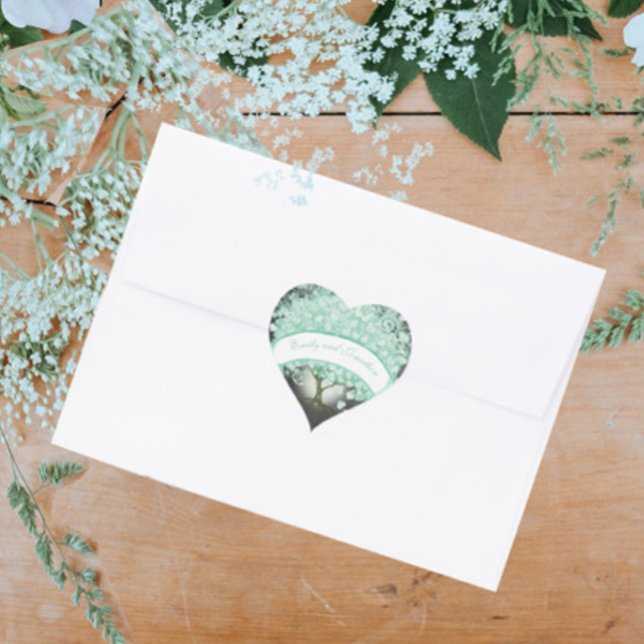 Mint Green Heart Leaf Tree Mason Jar RSVP (Creator Uploaded)