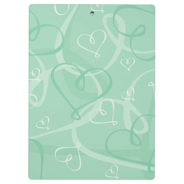 Mint green heart pattern clipboard (Back)