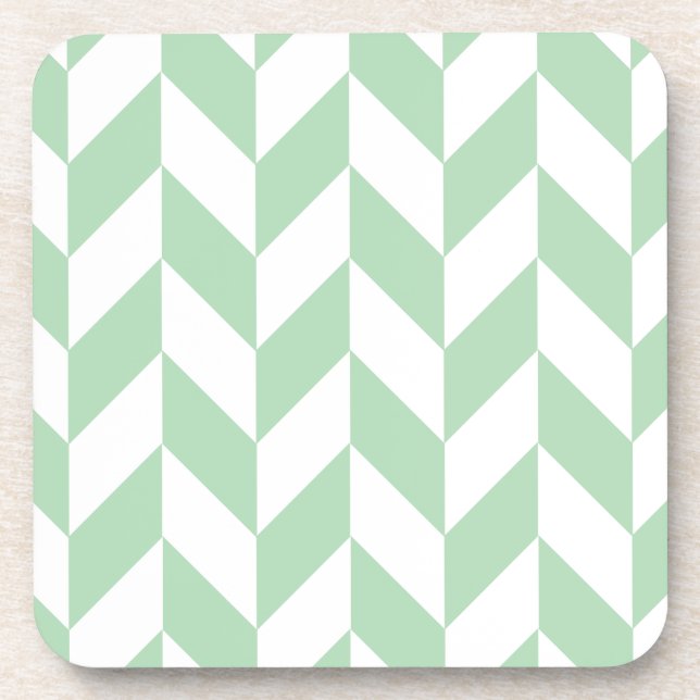 Mint Green Herringbone Coaster (Front)