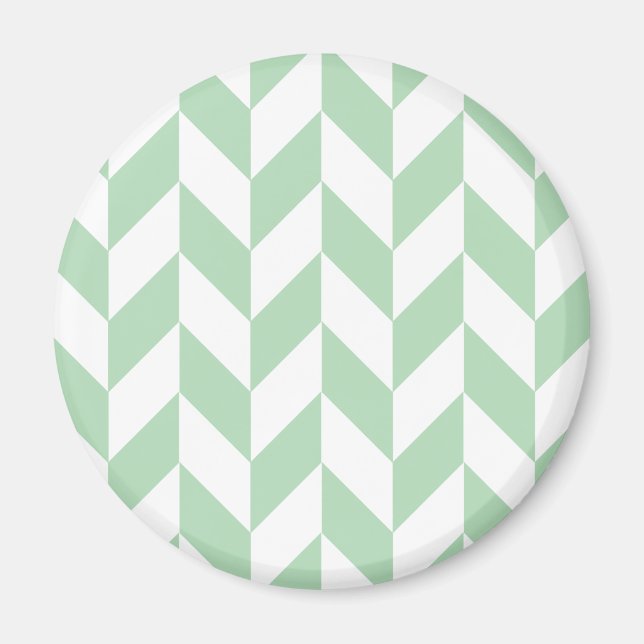 Mint Green Herringbone Pattern Magnet (Front)