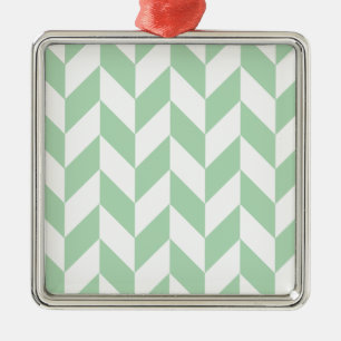 Mint Green Herringbone Pattern Metal Tree Decoration