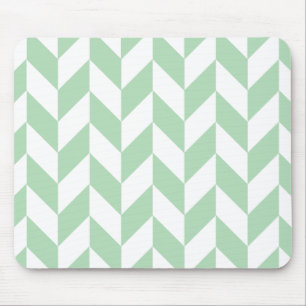 Mint Green Herringbone Pattern Mouse Mat