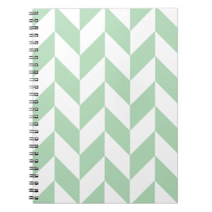 Mint Green Herringbone Pattern Notebook