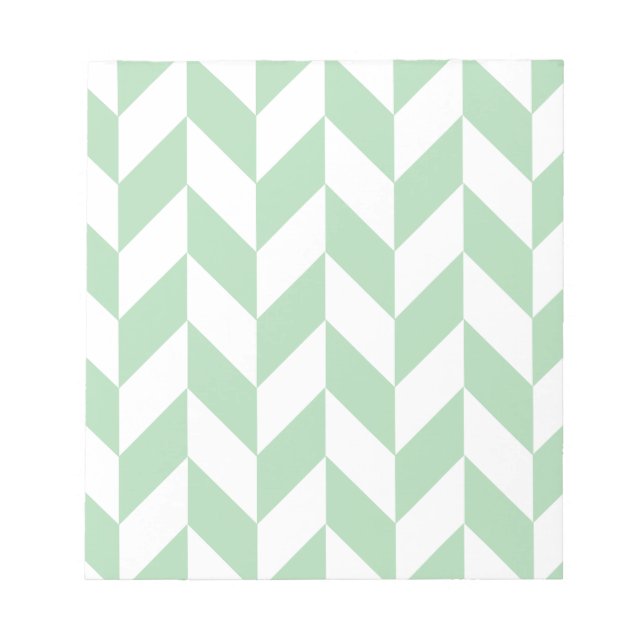 Mint Green Herringbone Pattern Notepad (Front)