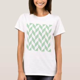 Mint Green Herringbone Pattern T-Shirt