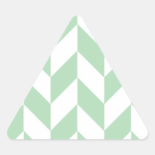 Mint Green Herringbone Pattern Triangle Sticker