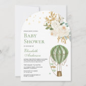 Mint Green Hot Air Balloon Arch Baby Shower Invitation (Front)