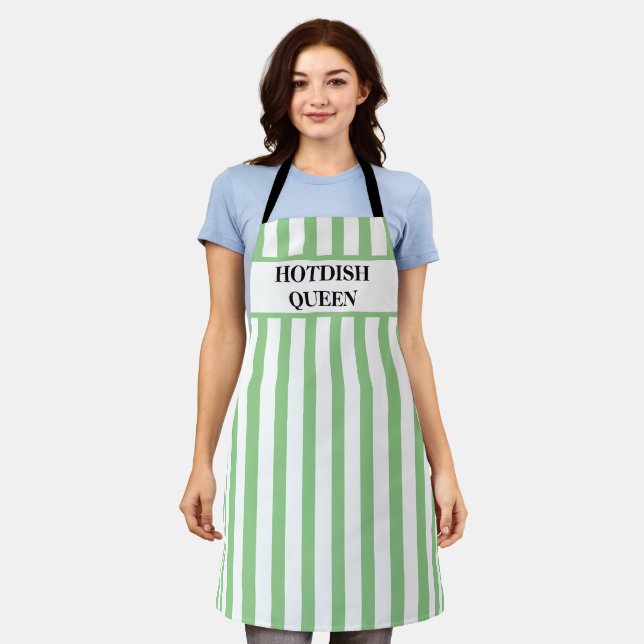 Mint Green Hotdish Queen All-Over Print Apron (Worn)