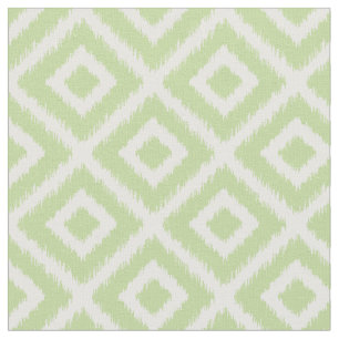 Mint Green Ikat Diamonds Fabric