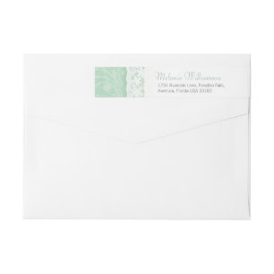Mint green lace reply sticker wrap around label