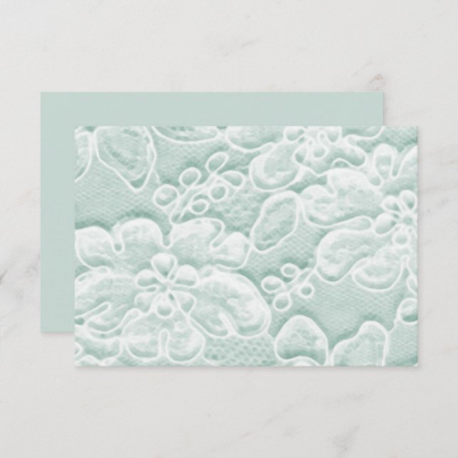 Mint Green Lace RSVP Card (Front/Back)