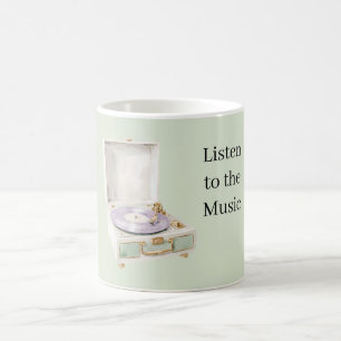 Mint Green Lavender Record Player Coffee Mug