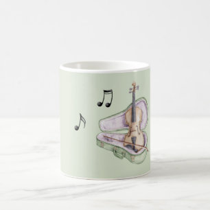 Mint Green Lavender Violin Coffee Mug