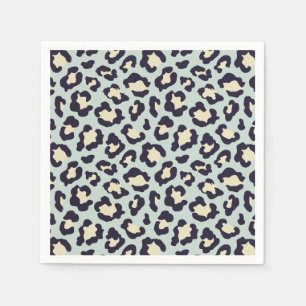 Mint green leopard print napkin