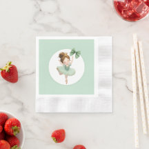 Mint Green Little Princess Ball Paper Napkin