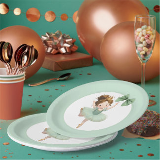 Mint Green Little Princess Ball Paper Plate