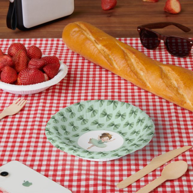 Mint Green Little Princess Ball  Paper Plate (Picnic)