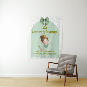 Mint Green Little Princess Ball Tapestry