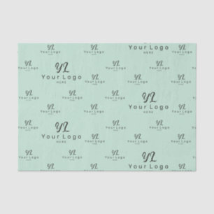 Mint Green Logo pattern Business Brand Packaging Tissue Paper