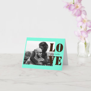 Mint Green Love You More valentines Day Card