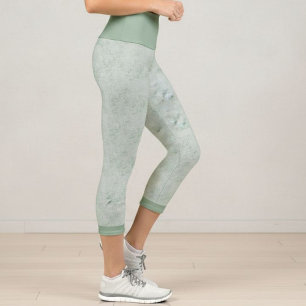 Mint green marble print leggings