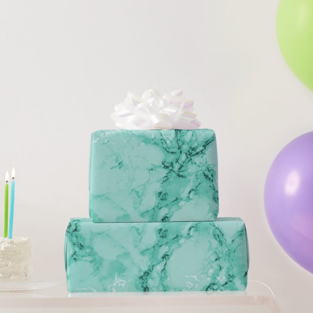 Mint Green Marble Texture Design Wrapping Paper (Party Gifts)