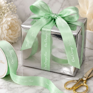 Mint Green Marketing Branding Branded Company Name Satin Ribbon