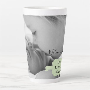 Mint Green Minimalist Photo Mother's Day Latte Mug