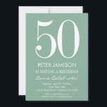 Mint Green Modern Adult Birthday Invitations<br><div class="desc">A simple and modern mint green and white birthday invitation for milestone or any age birthday.  This invite is for any age including milestones: 18th 21st 30th 35th 40th 45th 50th 55th 60th 65th 70th 75th 80th 85th 90th</div>