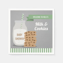 Mint Green Modern Milk and Cookies Baby Shower