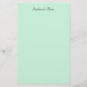 Mint Green Monogram Name Custom Colour Elegant Stationery