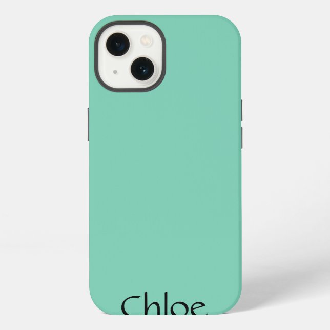 Mint Green Monogram Samsung Galaxy Note 4 case (Back)