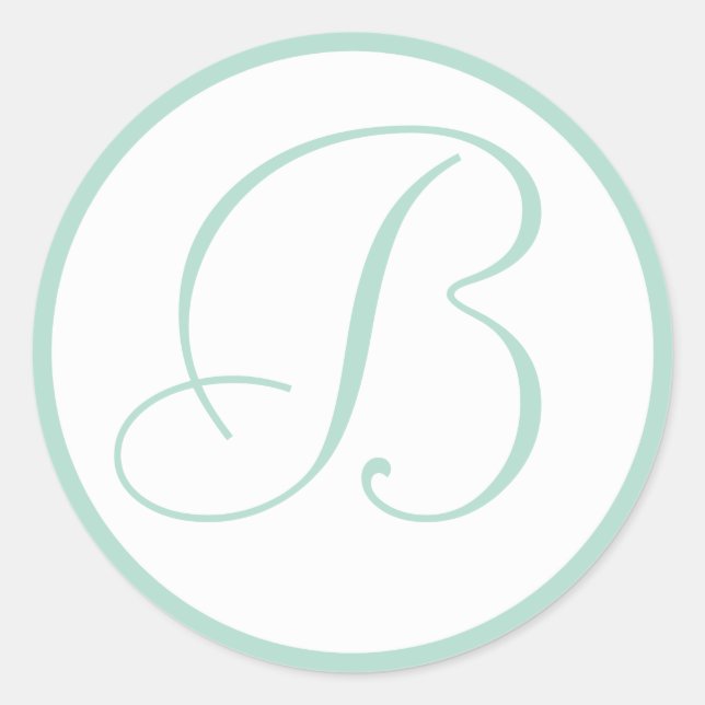 Mint Green Monogrammed Wedding Envelope Seals (Front)