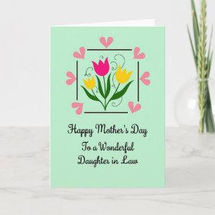 Mint Green Mothers Day Hearts Card