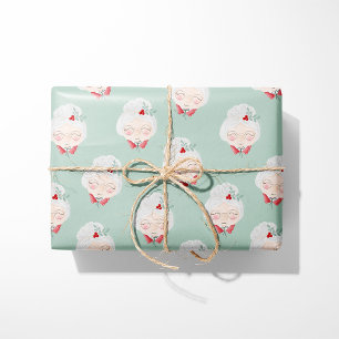 Mint Green Mrs. Claus Wrapping Paper