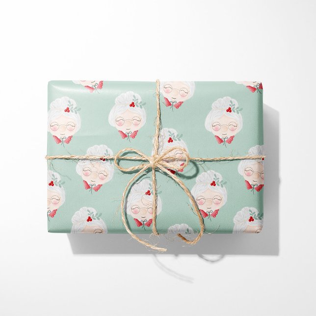 Mint Green Mrs. Claus Wrapping Paper (Creator Uploaded)